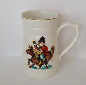 Vintage Lord Nelson Pottery Royal Falcon Ware Hunting Tankard Huntsman Stein Mug